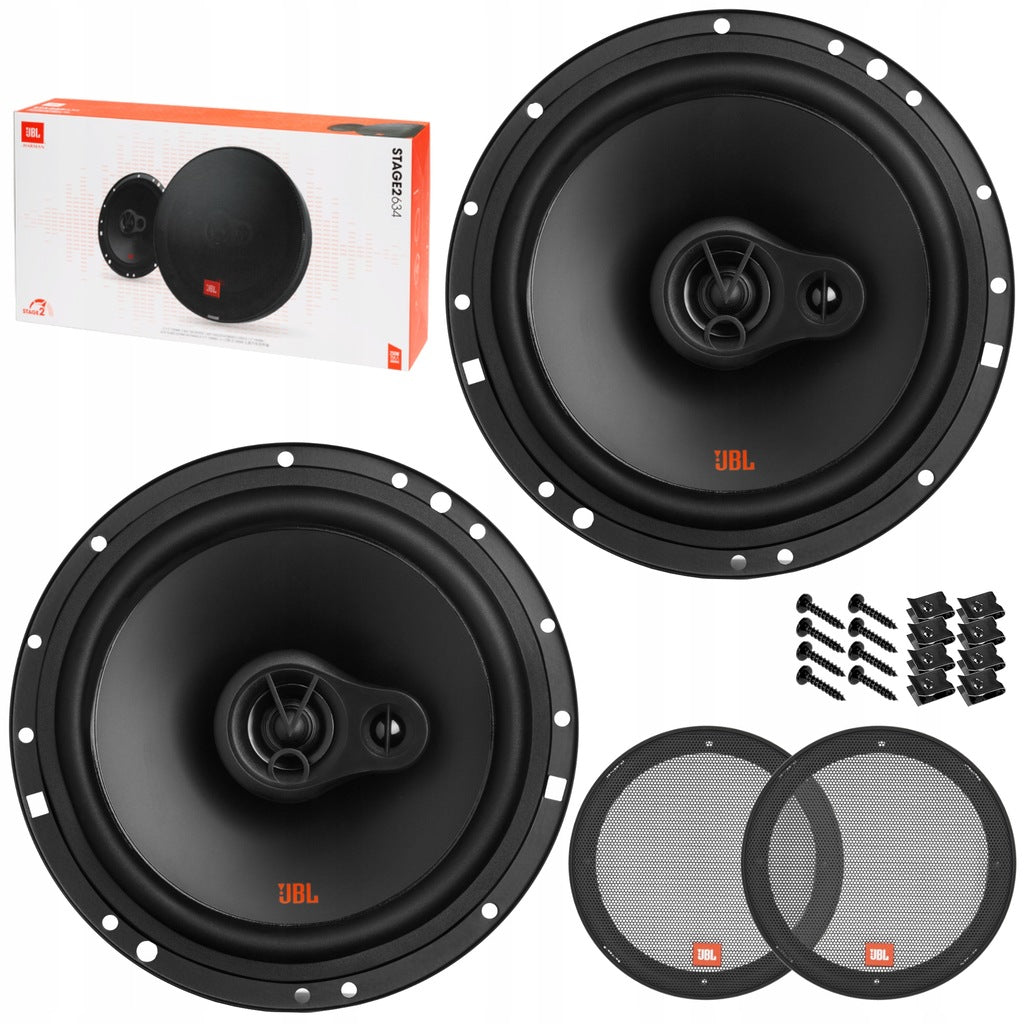 Car speakers JBL STAGE2 634 165mm 3-way 250W grilles + frames Packaging status original