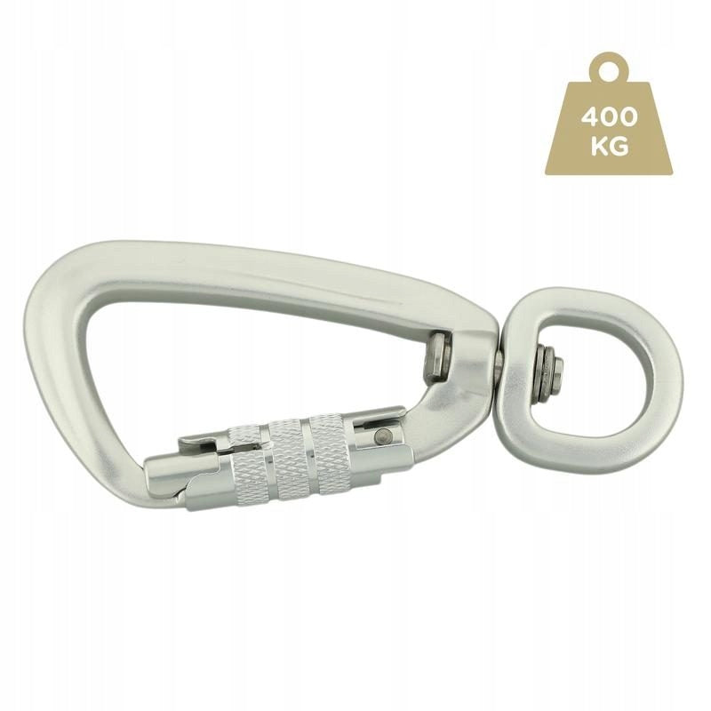 Carabiner aluminium carabiner with swivel lock for leash 16mm 1,6cm