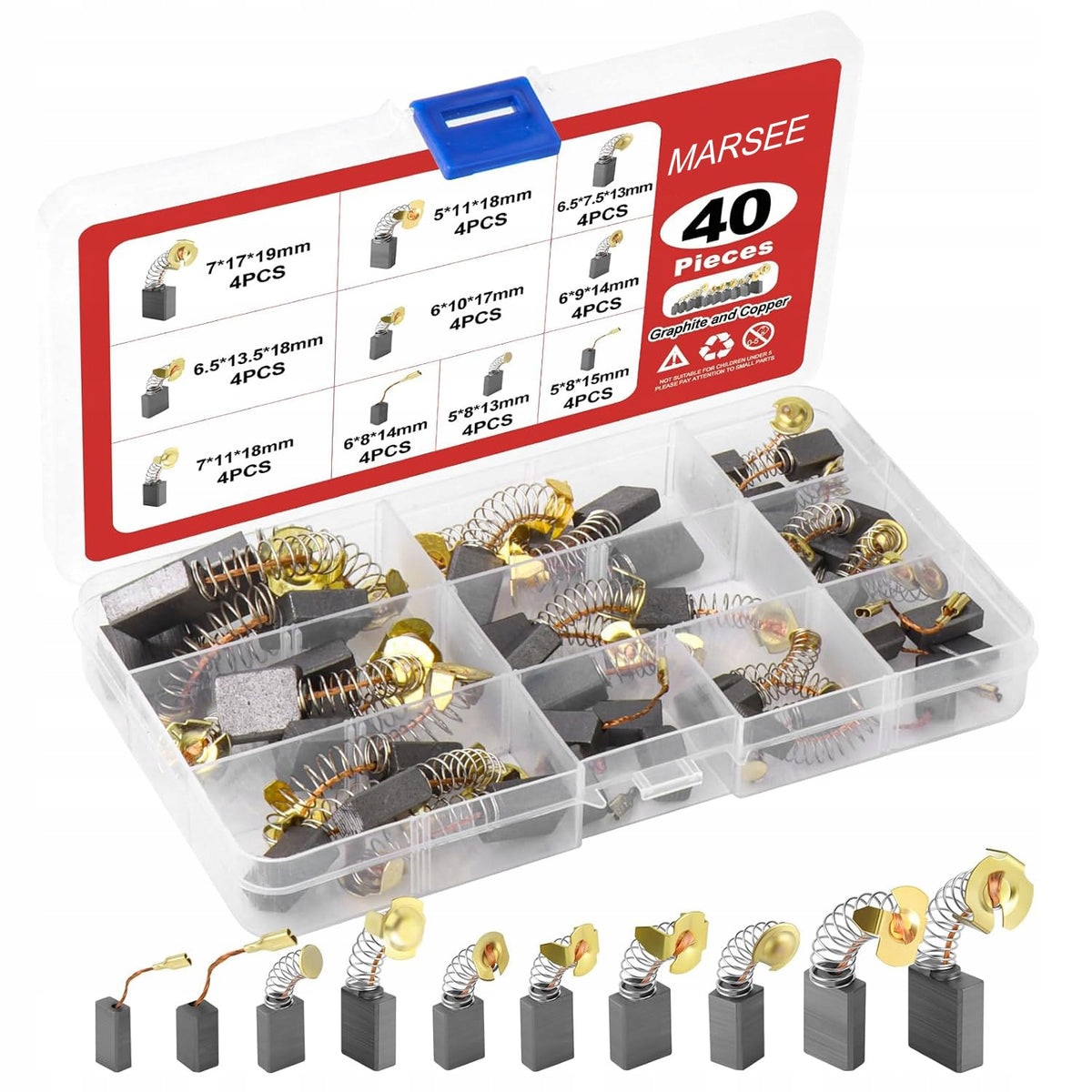 Carbon Brush Set for Power Tools 40 Pieces 20 Sets