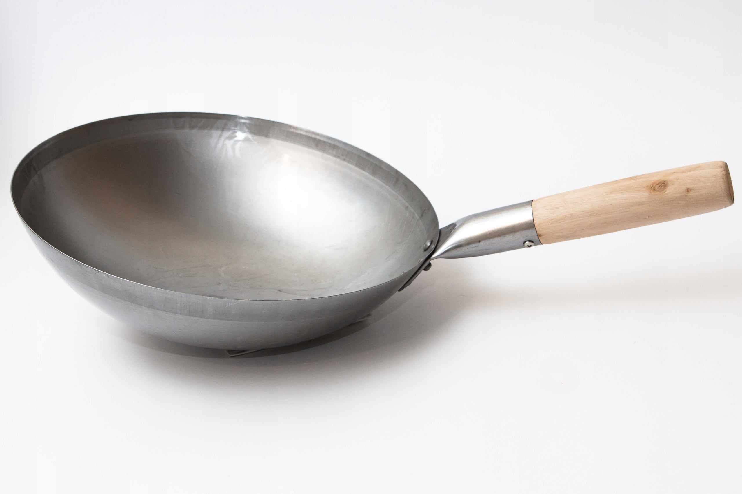 Carbon Steel Wok Pan 30 cm Round Bottom Wooden Handle Manufacturer code WS-731W86