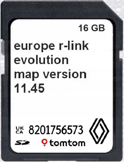 Card with map RENAULT R-Link Evolution 2025/2026 11.45 EU radar