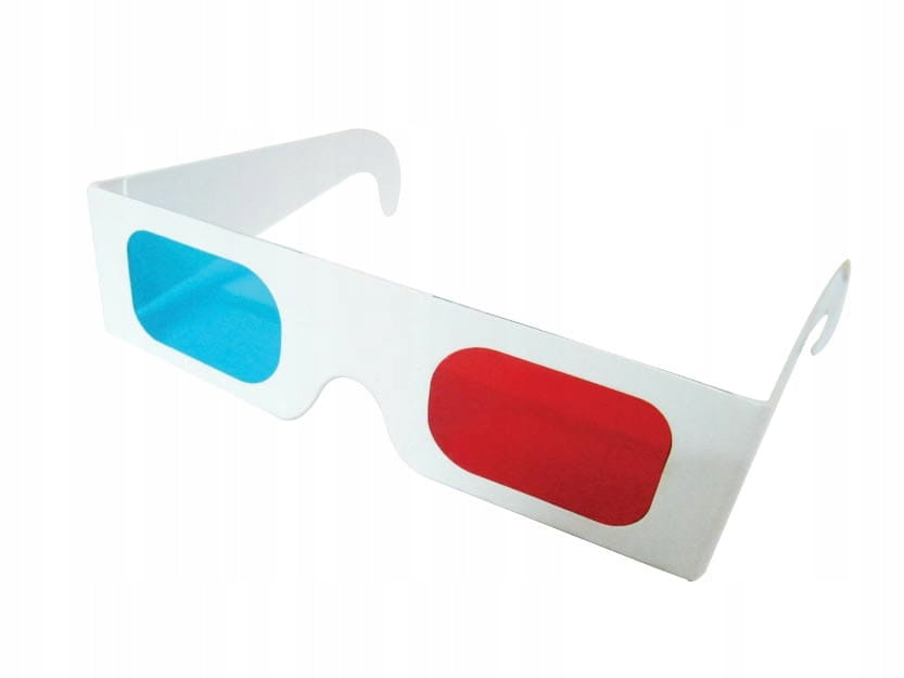 Cardboard anaglyph glasses 3D red blue; anaglyph red cyan