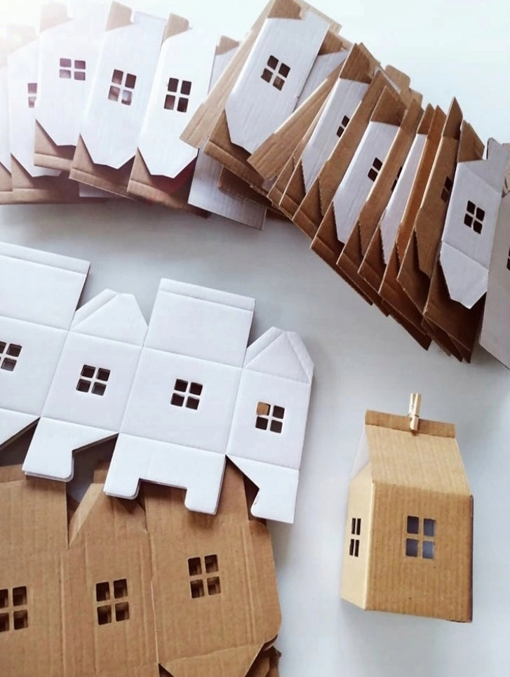 Cardboard houses, ornaments for painting white 24 DIY Brand no brand