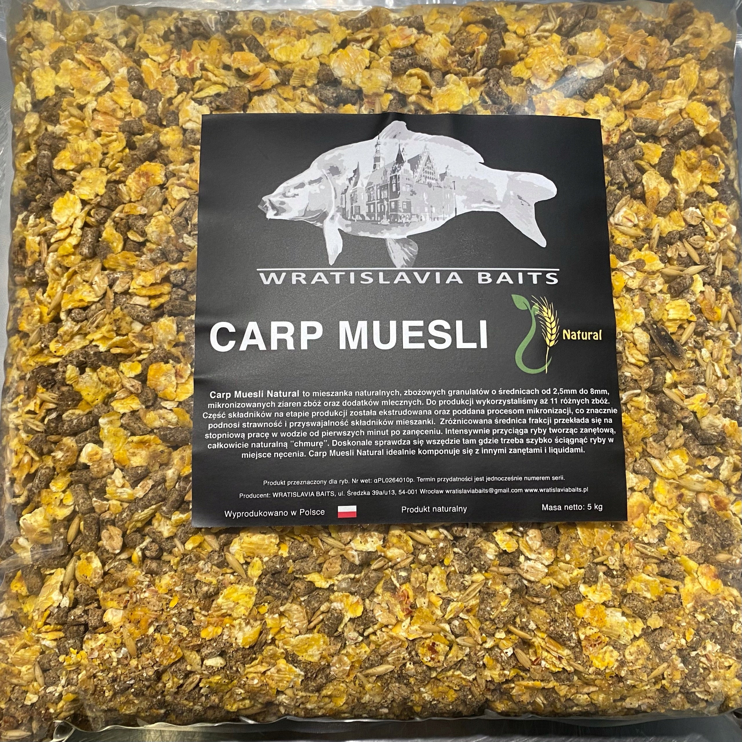 Carp Muesli Natural 5kg Wratislavia Baits, pellet, groundbait Brand Wratislavia Baits