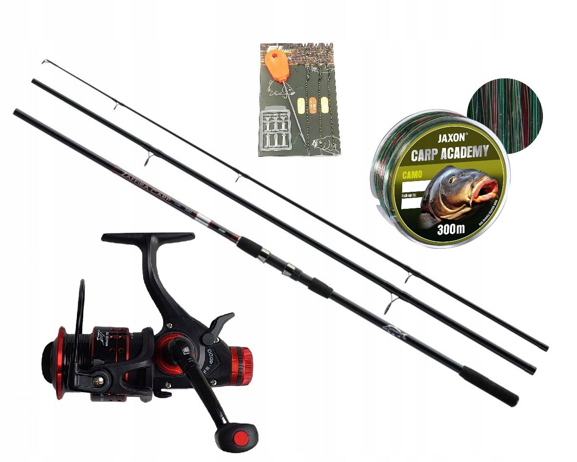 Carp Set Jaxon Reel Free Gear Fishing Line 300m Leaders