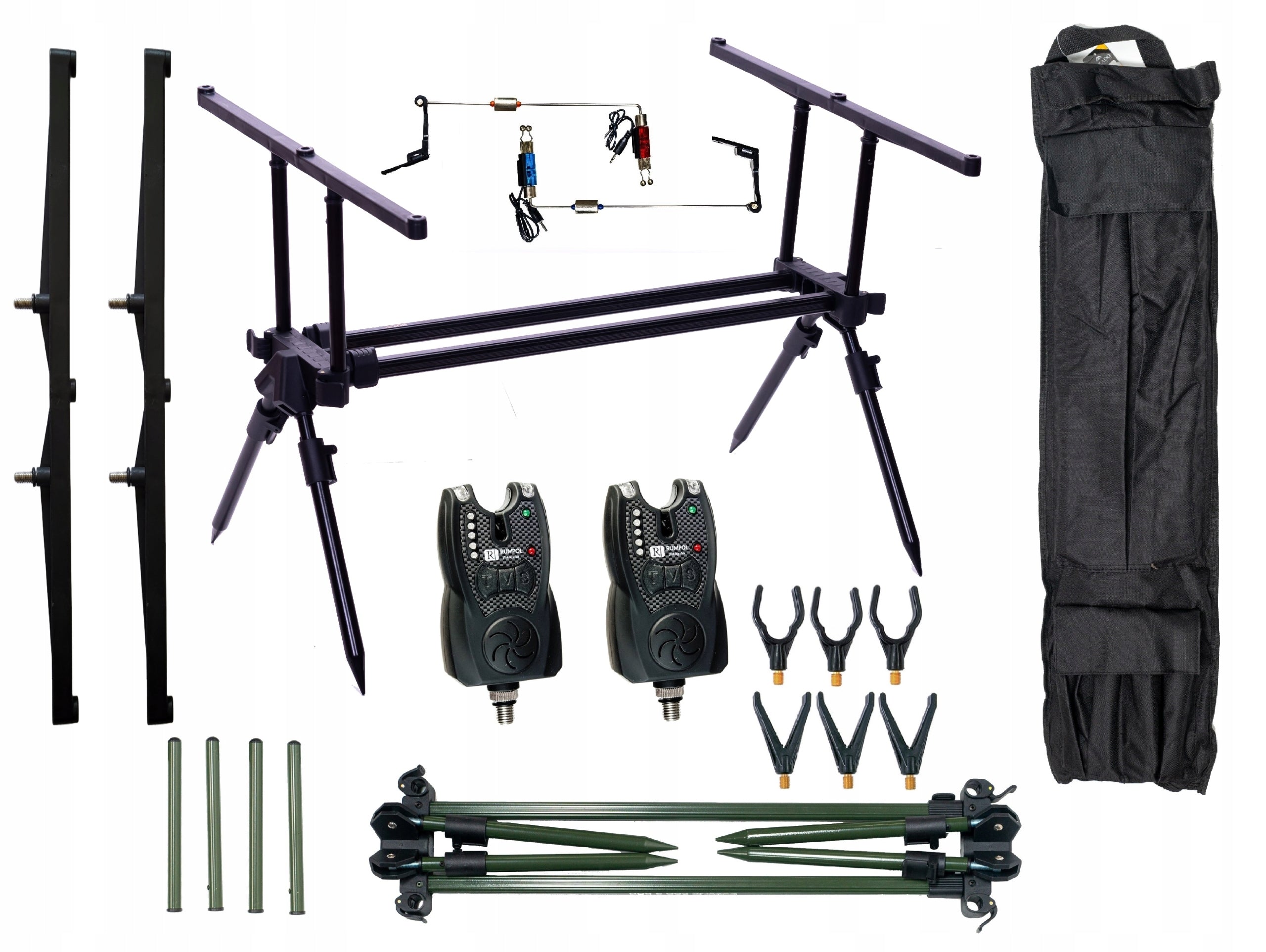 Carp Set Rod Pod 2x Indicator 2x Swinger