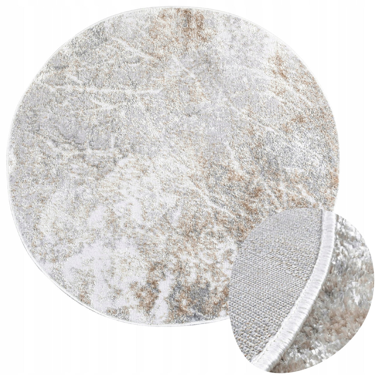 Carpet 120 round MODERN SOFT Venice MARBLE grey Universal