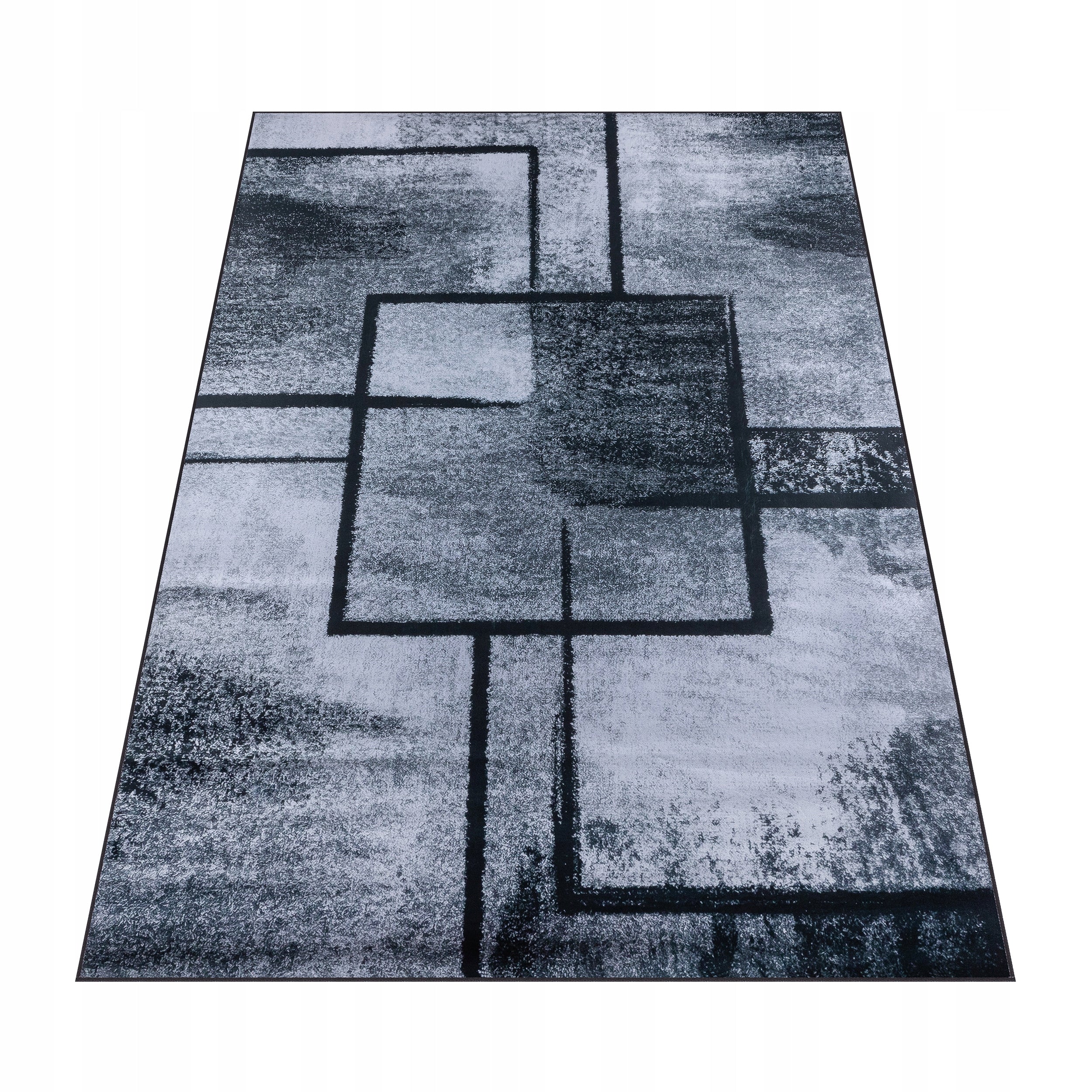 Carpet 120x170 GREY BLACK FOR LIVING ROOM BEDROOM GEOMETRIC NON-SLIP