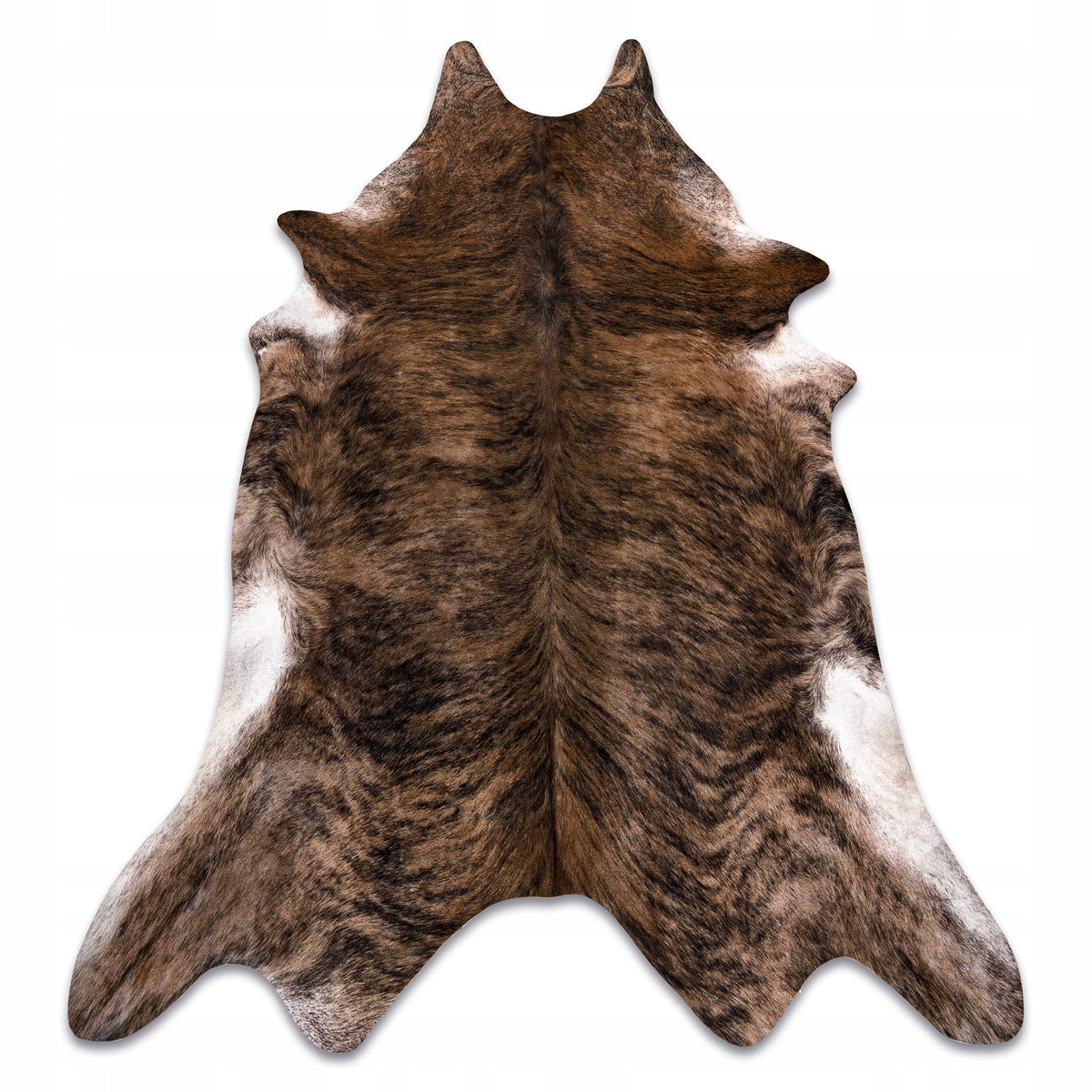Carpet Artificial Cowhide Leather, Brown and white skin 180x220 cm