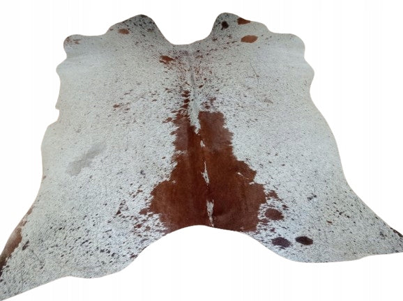 Carpet COW LEATHER CALF Polish brown-cream genuine leather