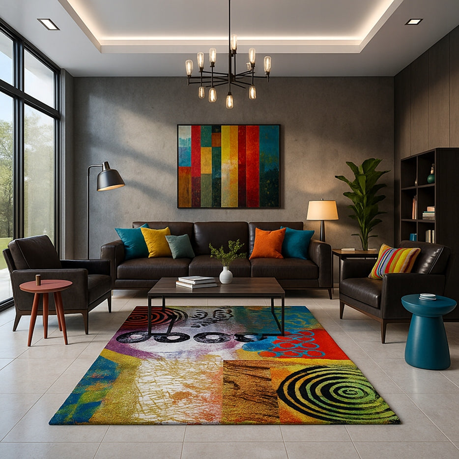 Carpet Colorful FOLKLORE 120x170 cm Abstract Modern Soft for Living Room Manufacturer code J361A_FMR15