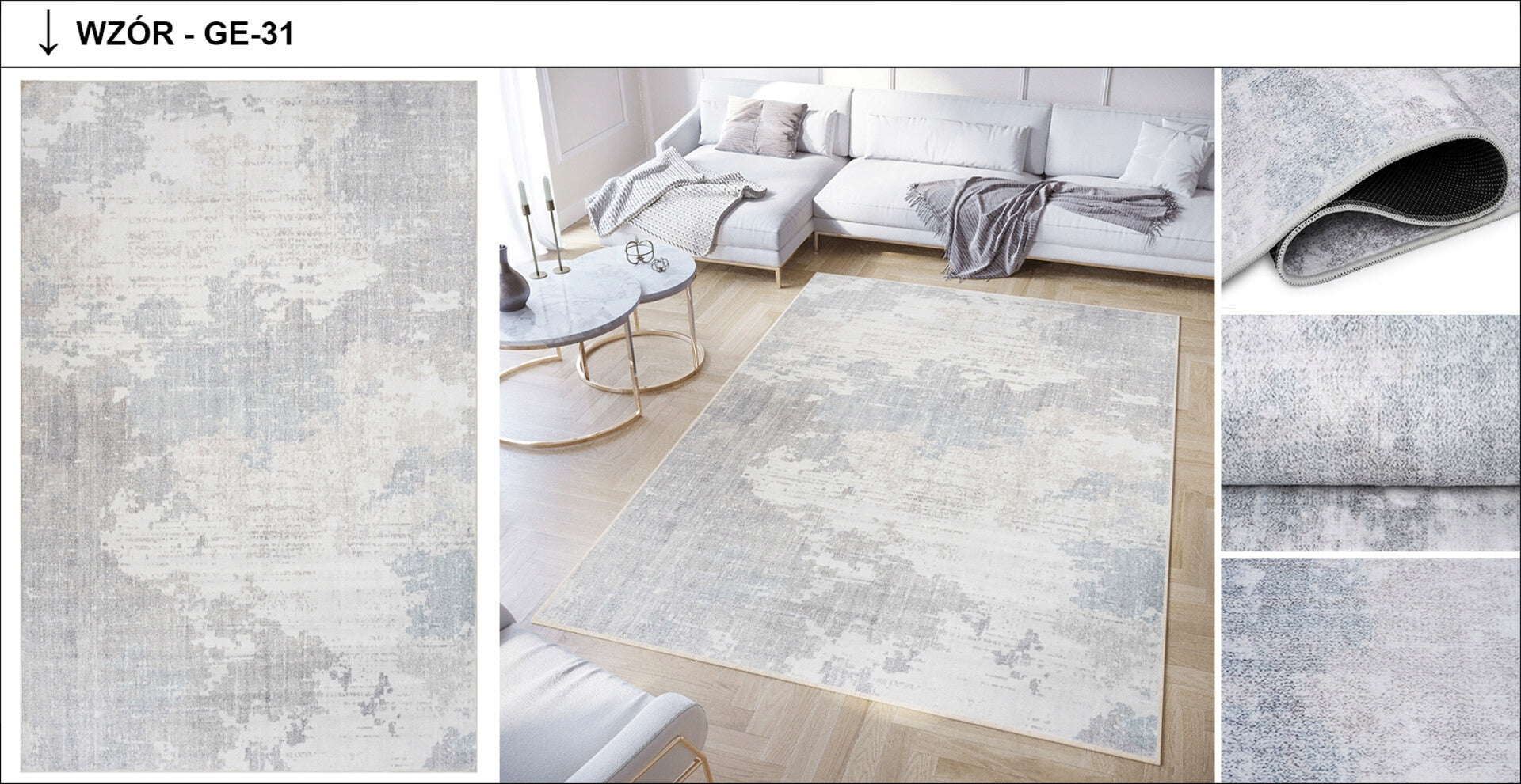 Carpet DOVE 160x230 Modern Fashionable Elegant Anti-slip Printed Brand Dywany Chemex