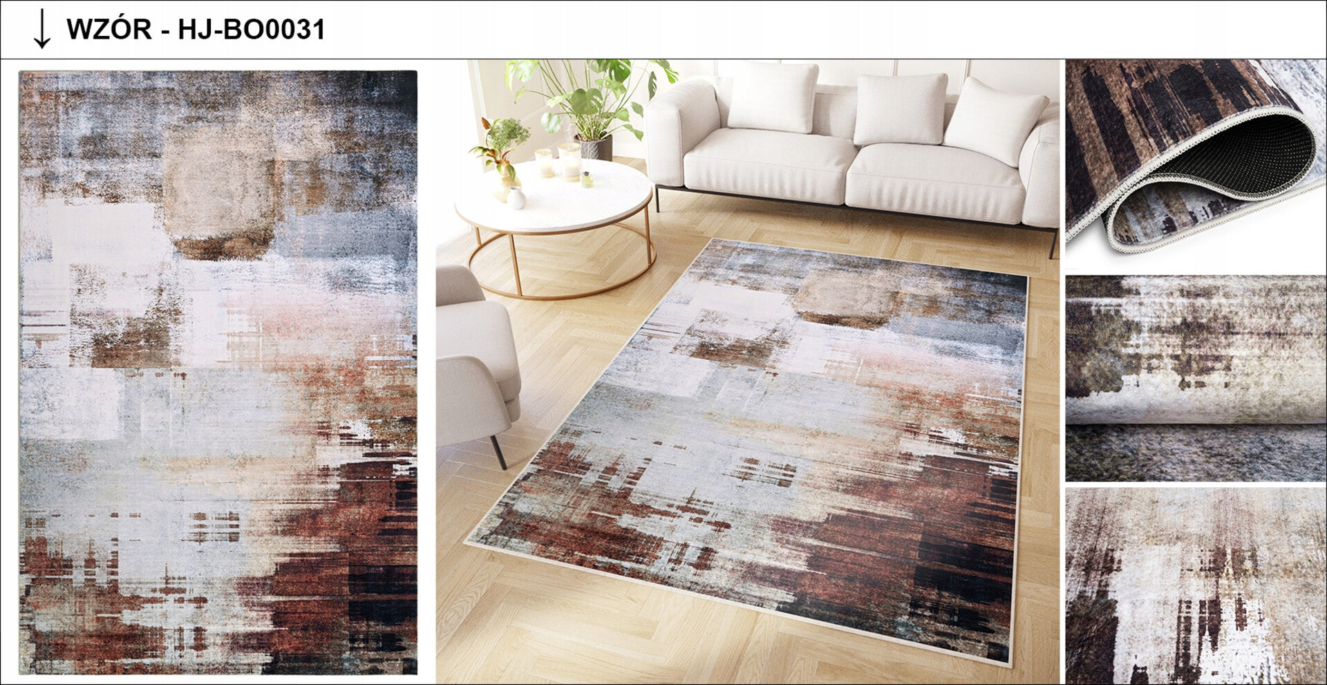 Carpet DOVE 180x250 Modern Fashionable Elegant Anti-slip Printed Manufacturer code Dywan DOVE Drukowany Antypoślizgowy