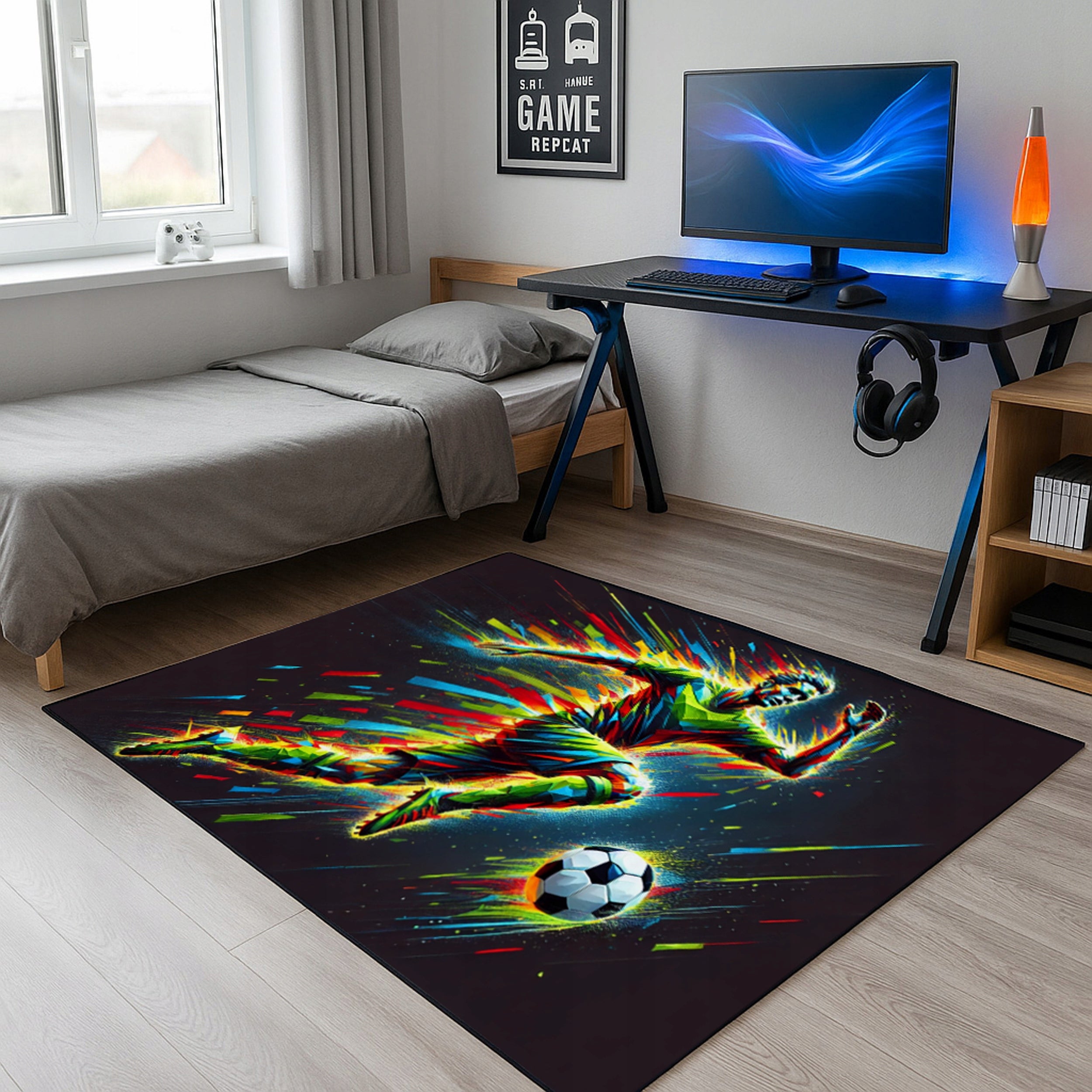 Carpet Football 120x170 cm for a teenager's room boy football Brand Strado