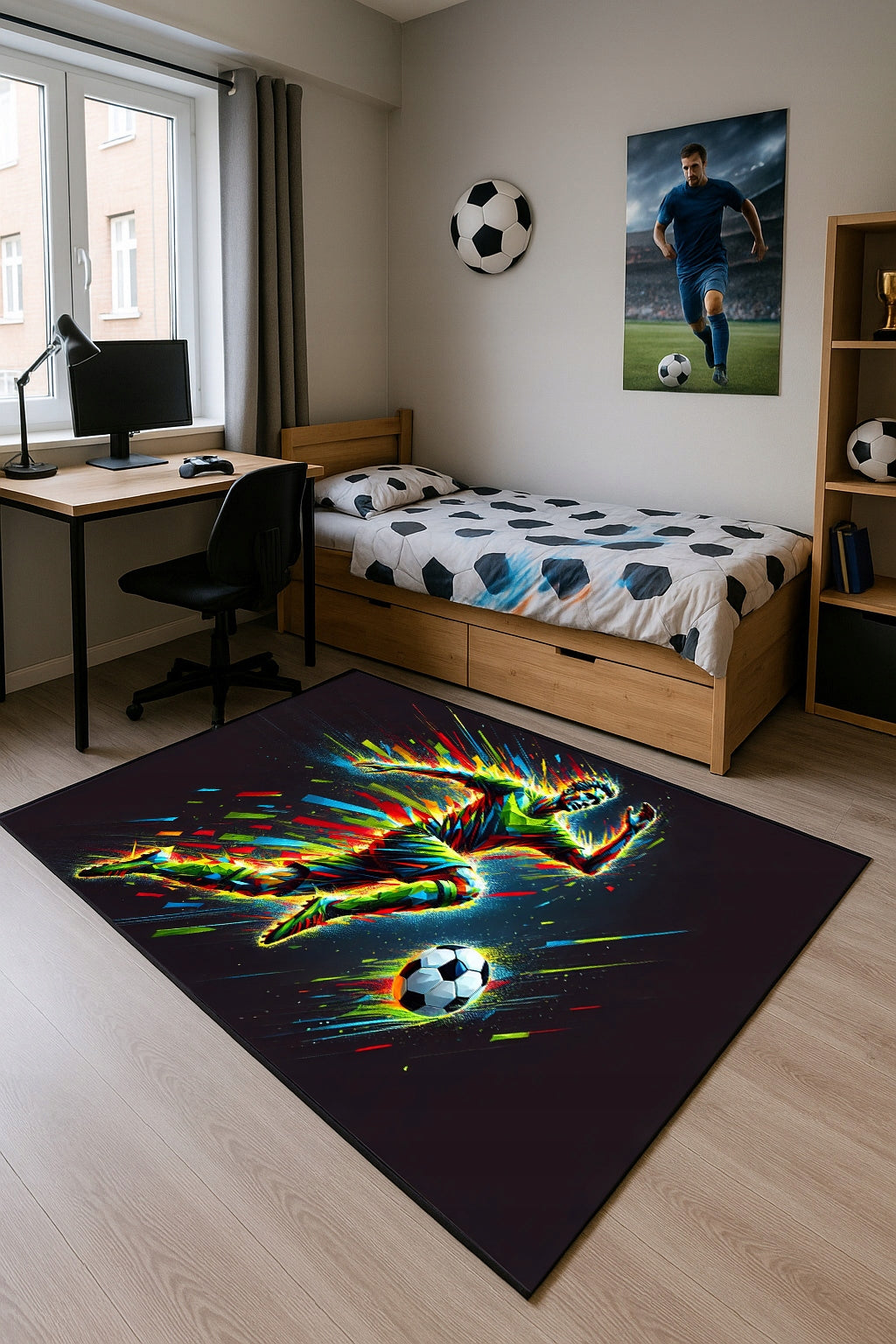 Carpet Football 120x170 cm for a teenager's room boy football Packaging status original