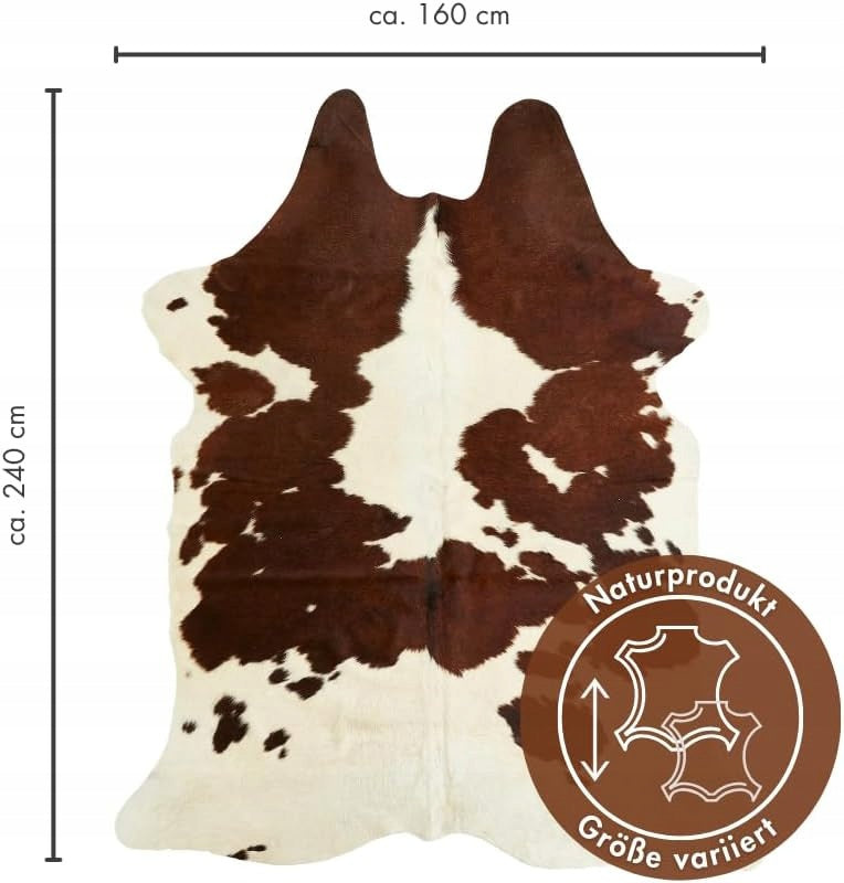 Carpet LUXOR living Genuine Cowhide Leather Brown 160x240 cm Patterns Length 240 cm