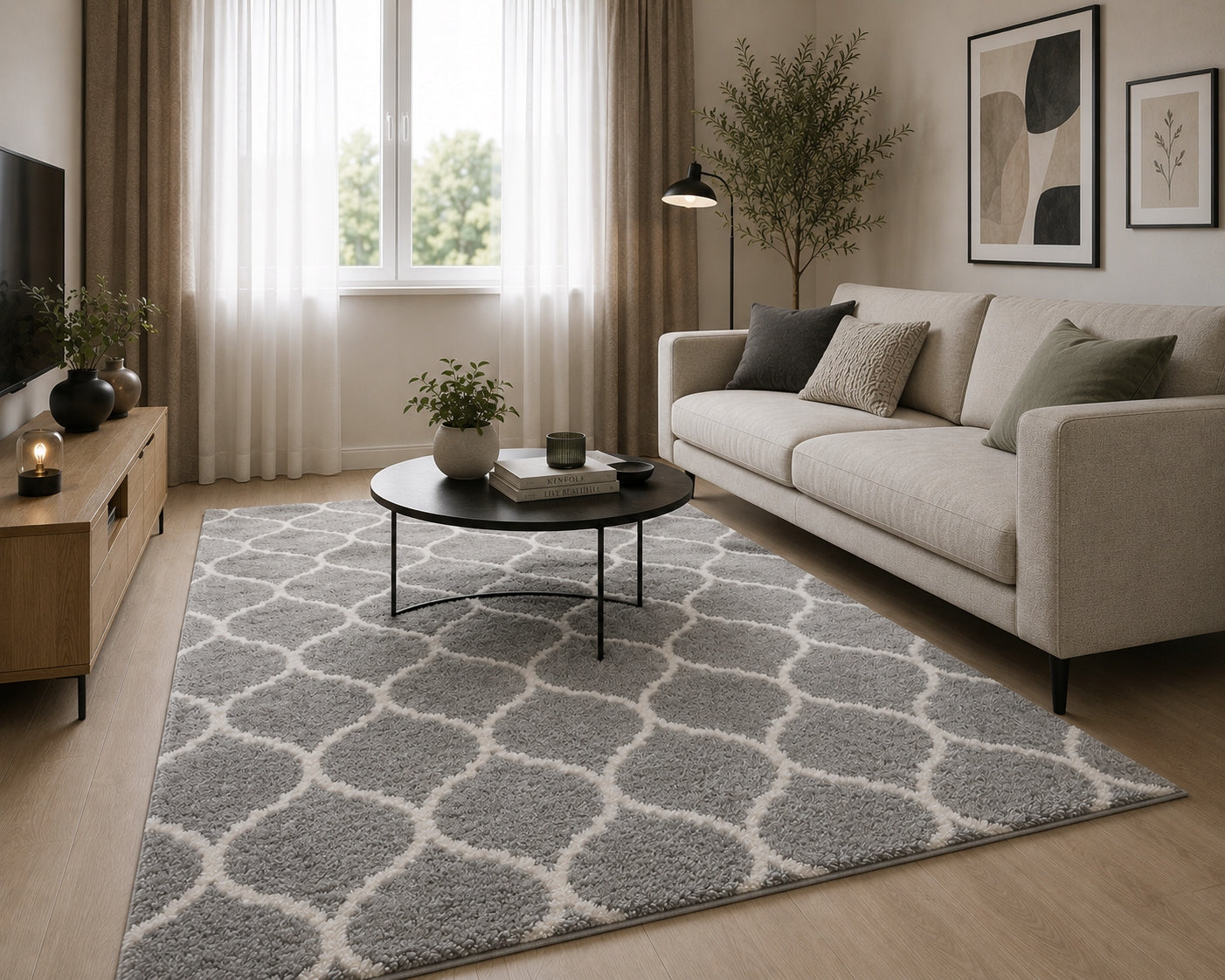 Carpet MODERN for bedroom living room 120 x 160 FASHIONABLE grey SOFT Merlin Brand Marbex