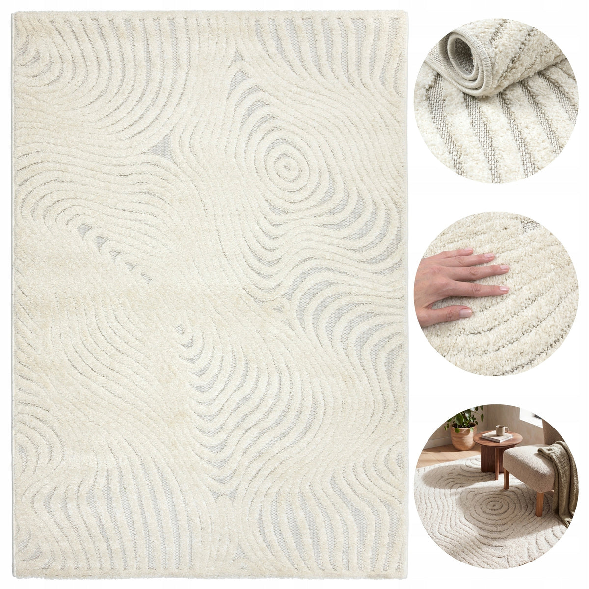 Carpet Modern 120x170 for Living Room Bedroom Soft Fashionable Thick Solid Boho
