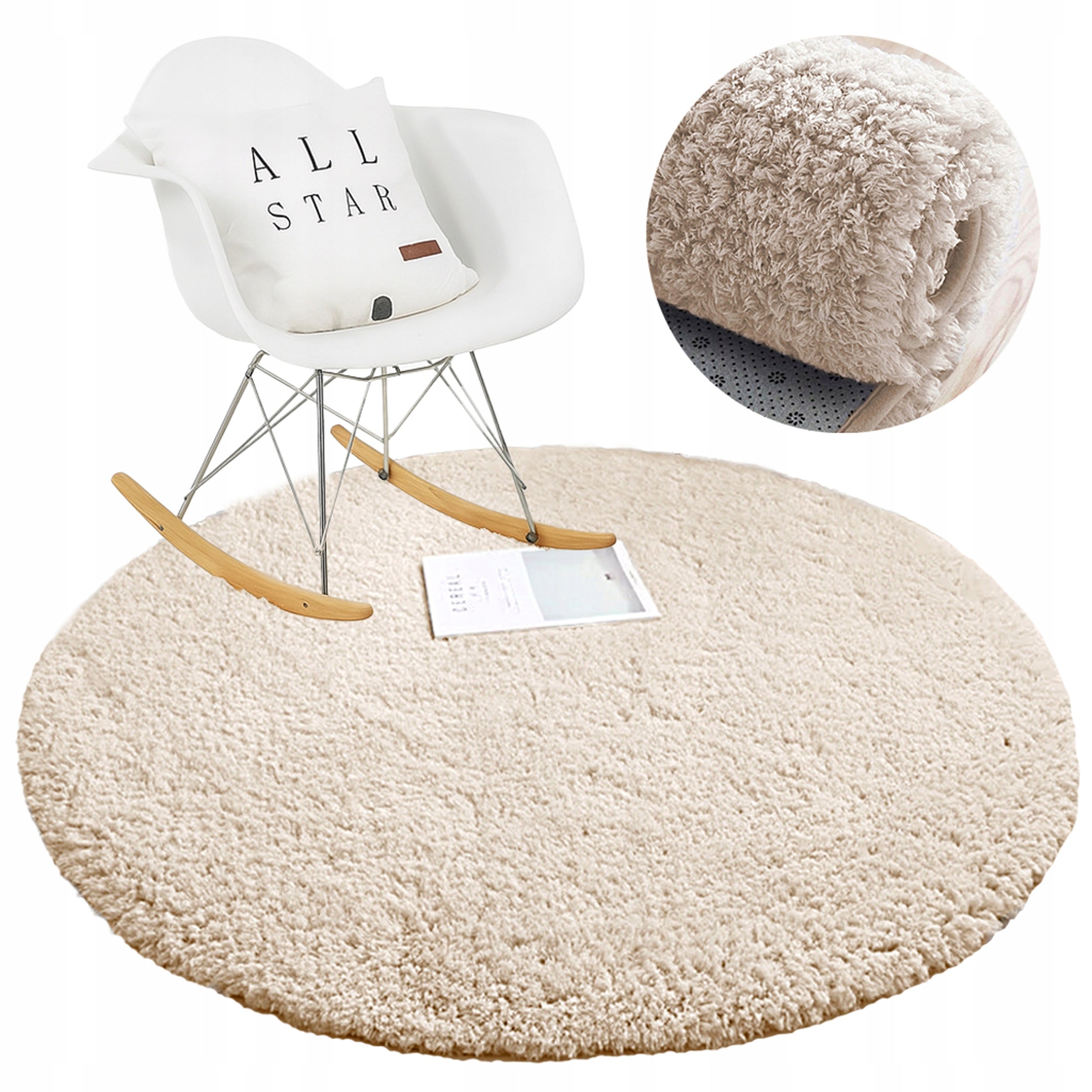 Carpet Round Alpaca non-slip modern soft living room 100x100