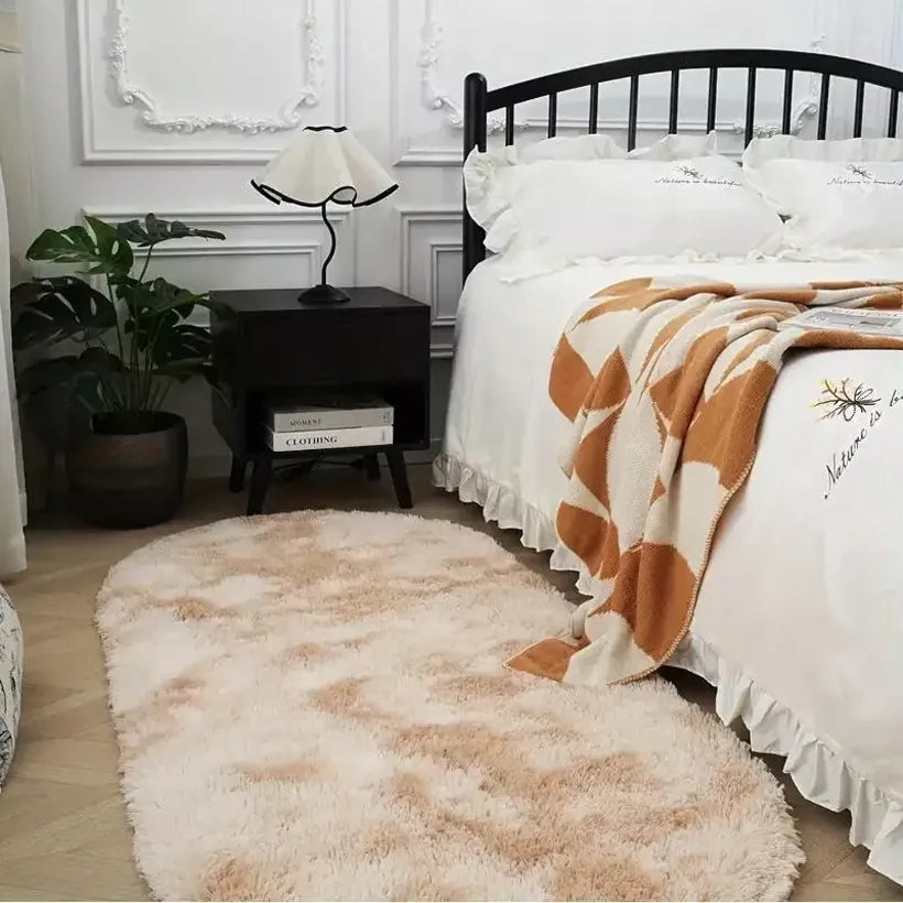 Carpet plush soft shaggy thick fluffy hairy 160x60cm beige Length 160 cm
