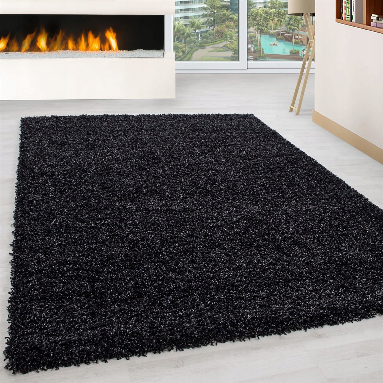 Carpet shaggy single color anthracite 60 cm x 110 cm soft mix 15 colors Brand Ayyildiz