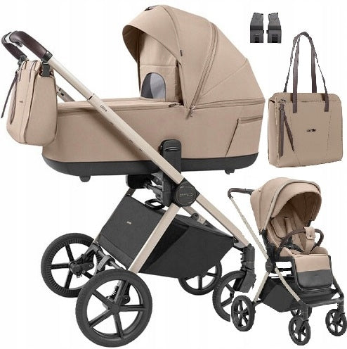 Carrello Stroller Ultra New 2in1 reg gondola bag & adapters Floral Beige