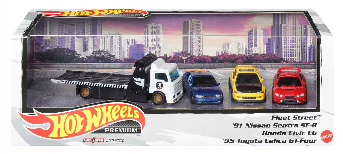 Cars Hot Wheels - PREMIUM DIORAMA Set of 4 Cars Japan Fleet Street