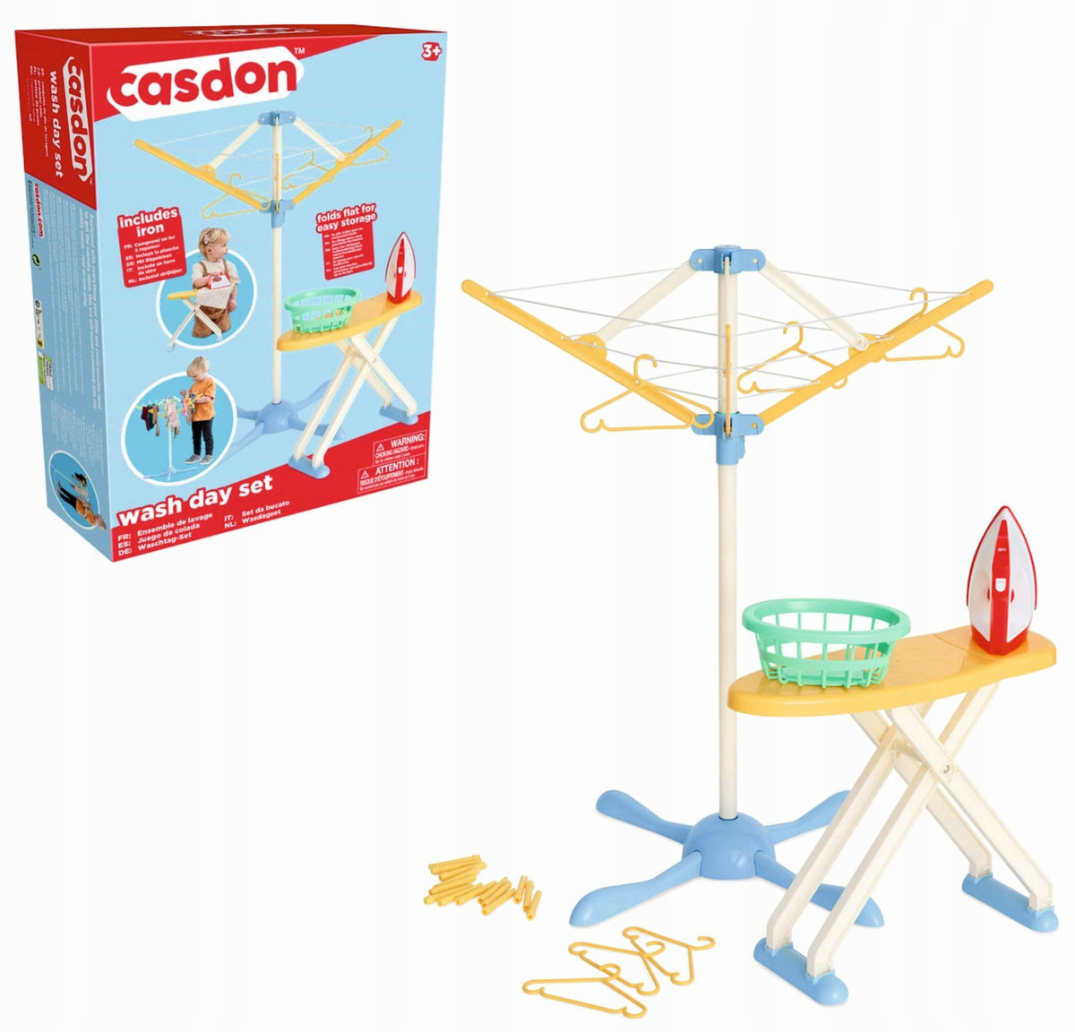 Casdon Wash Day Playset LARGE SET Iron Dryer Board+Basket+ACCESSORIES