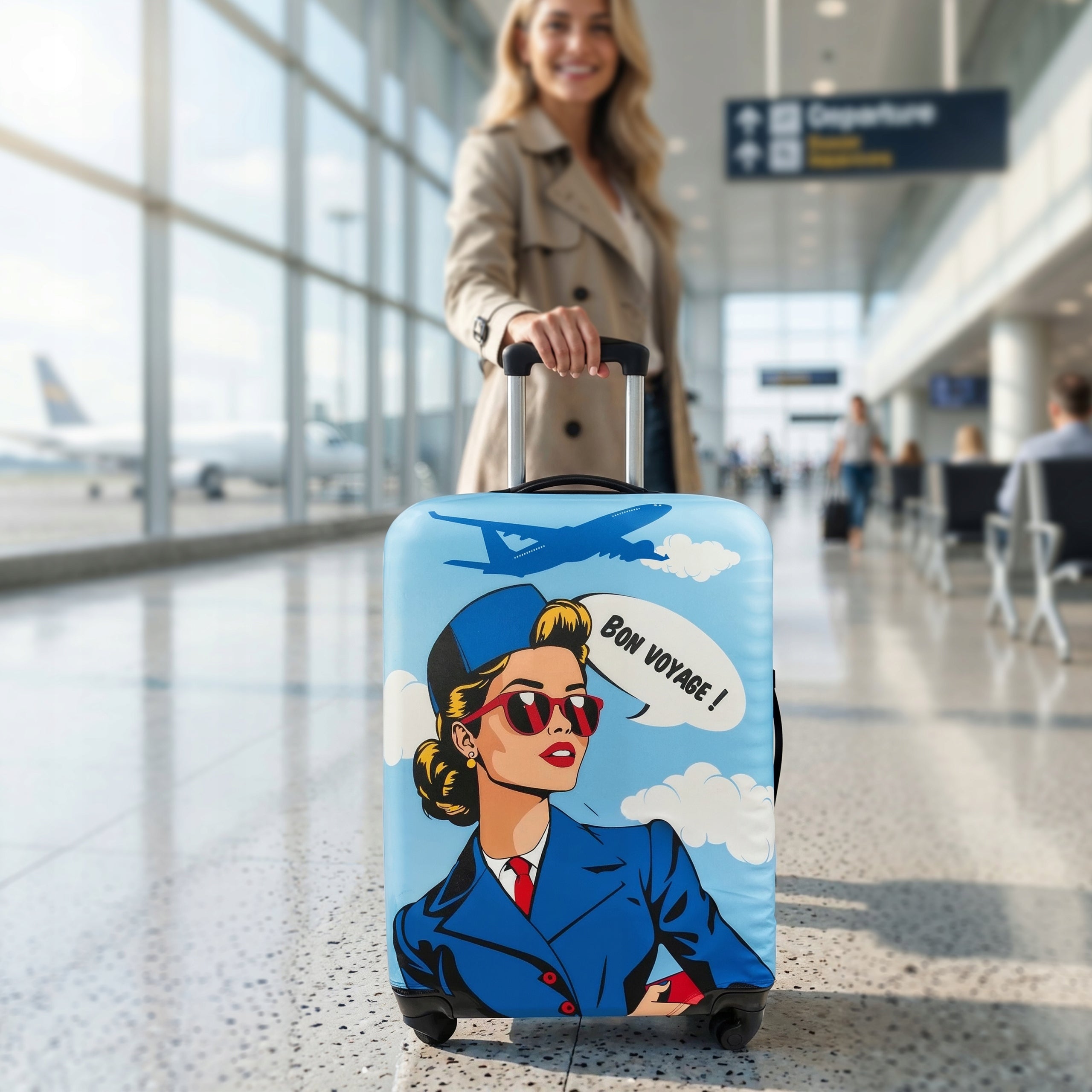 Case cover thick protective case with stewardess motif M 62x43x27 Packaging status original