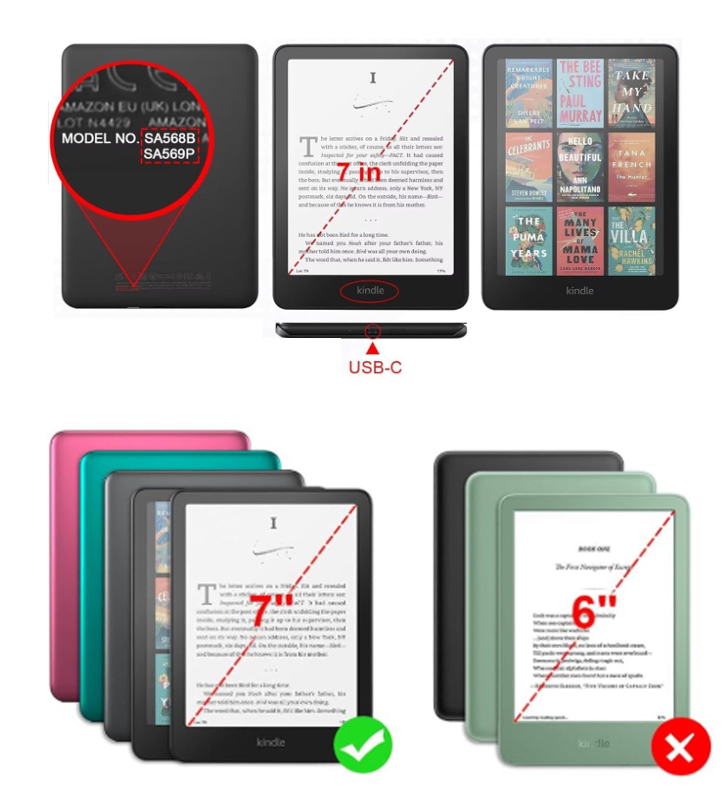 Case for Amazon KINDLE PAPERWHITE 7" inch 2024 SMARTCASE Openable Packaging status original