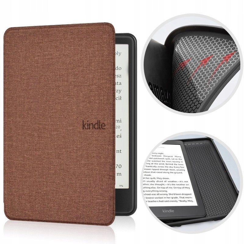 Case for Kindle Paperwhite 1/2/3 silicone back texture brown