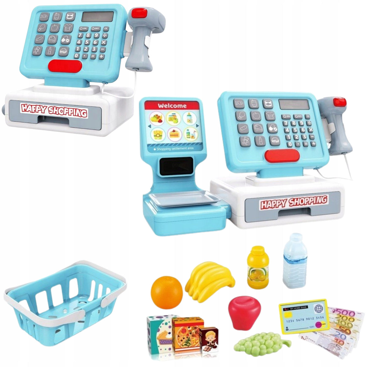 Cash Register Fiscal Shop Interactive Educational Toy Scanner Weight Gift Packaging status original