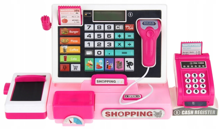 Cash Register Interactive Shop Educational Calculator Scanner Pink Brand Nobo Kids