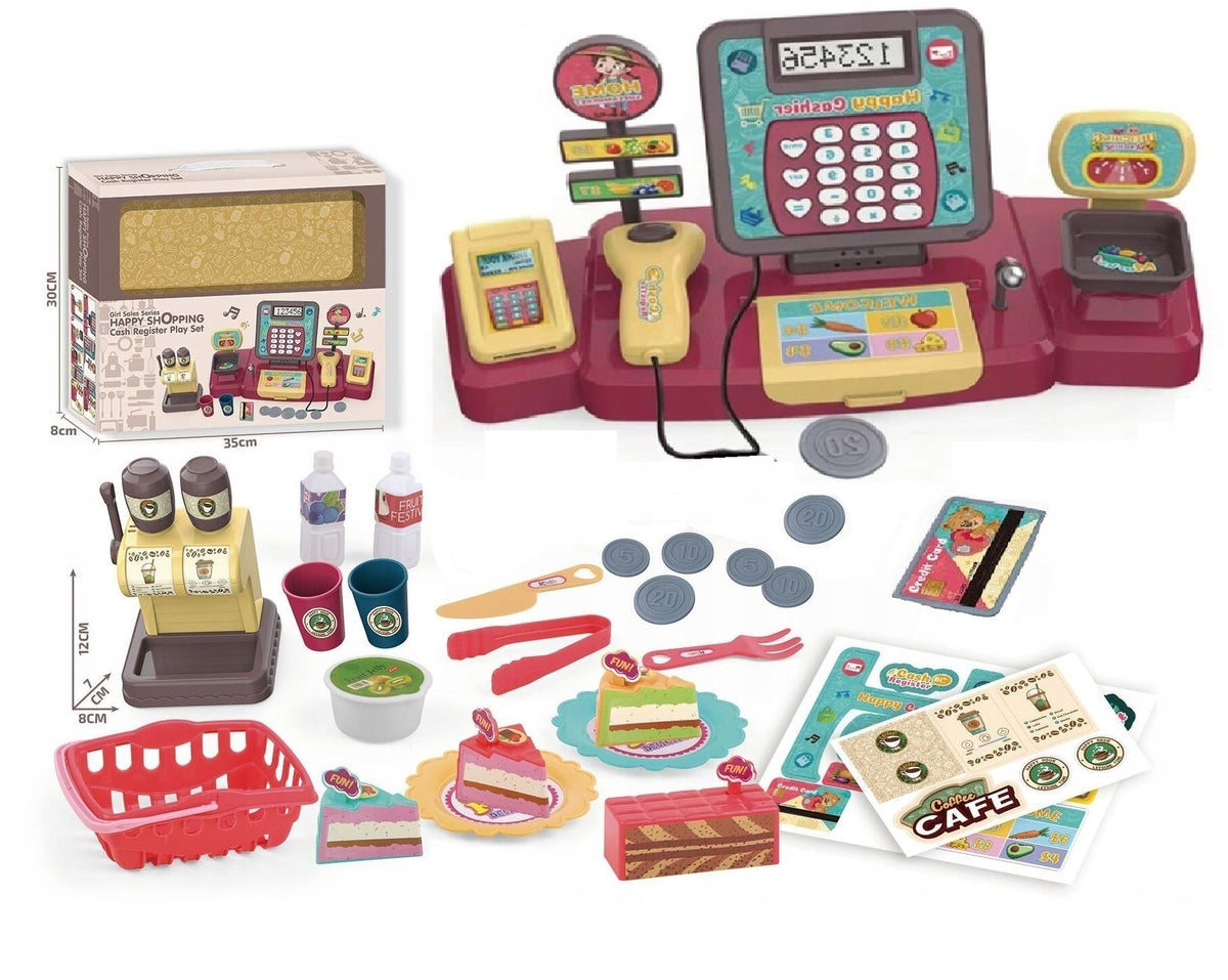 Cash Register Interactive Shop Sound Scanner for Kids Set COUNTS