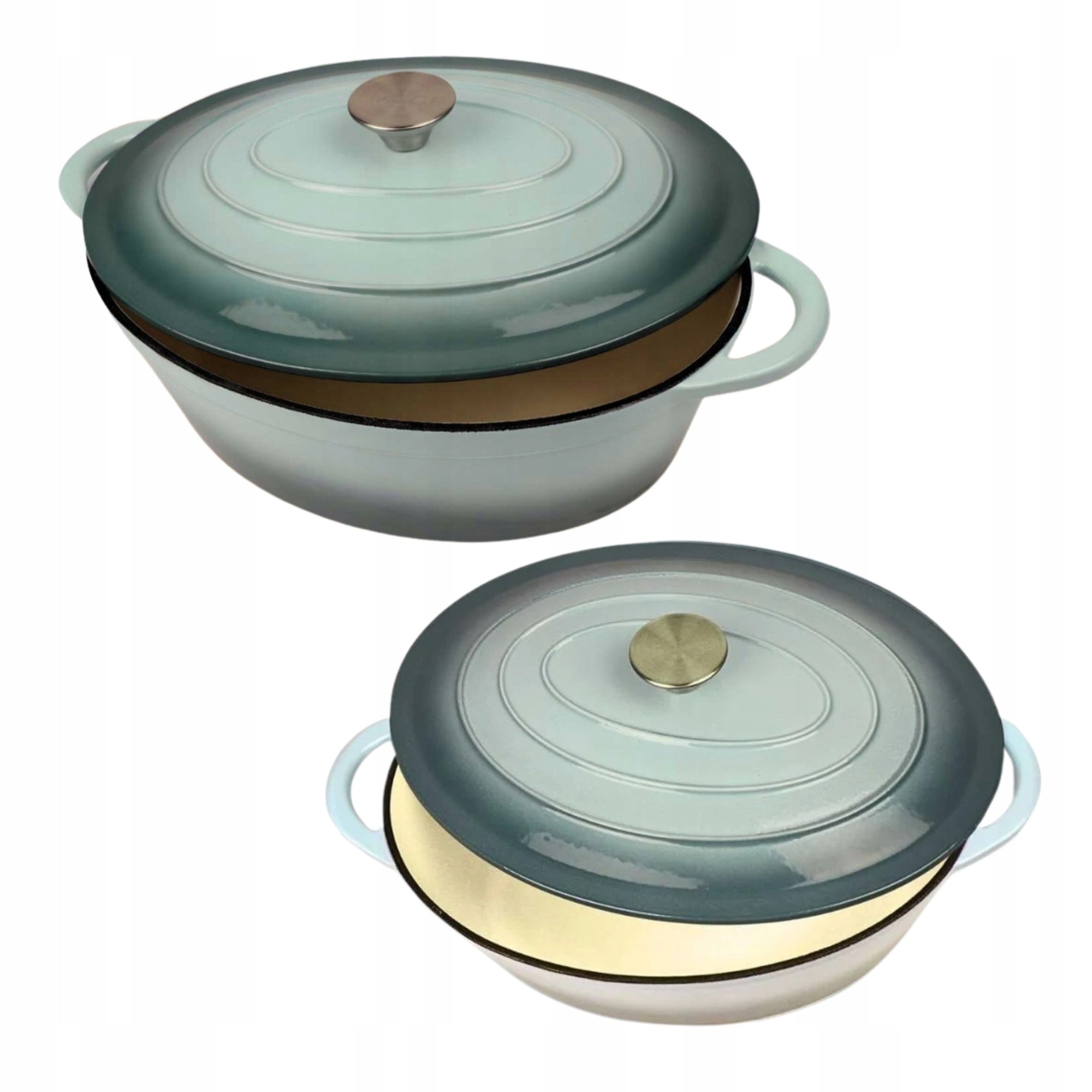 Cast Iron BRYTFANNA Enameled Gooseberry Induction Oven HAGE 6L Sea Salt Brand HAGE