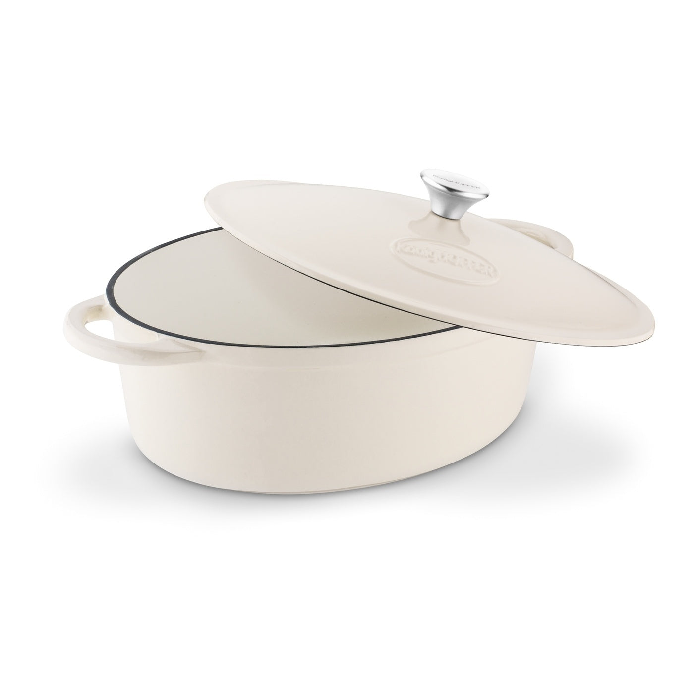Cast Iron ENAMEL BRITTANY Oval Cream Konighoffer 6,4 L Brand Konighoffer