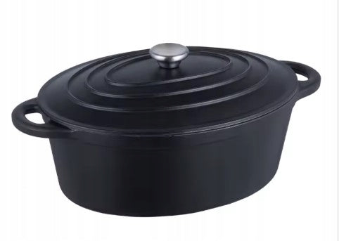 Cast Iron Pan 27 cm with Lid Cast Iron Pot Induction Gas Oven 4L Brand Krisberg