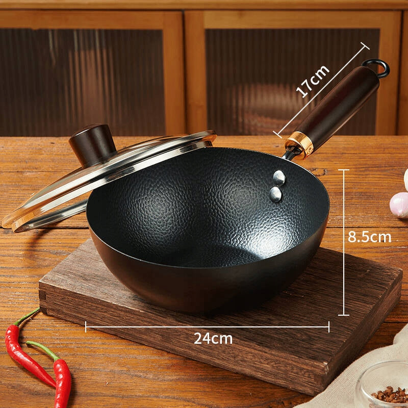 Cast Iron Pot 24 Cm Small Milk Wok Nonstick Pan With Lid Brand no brand