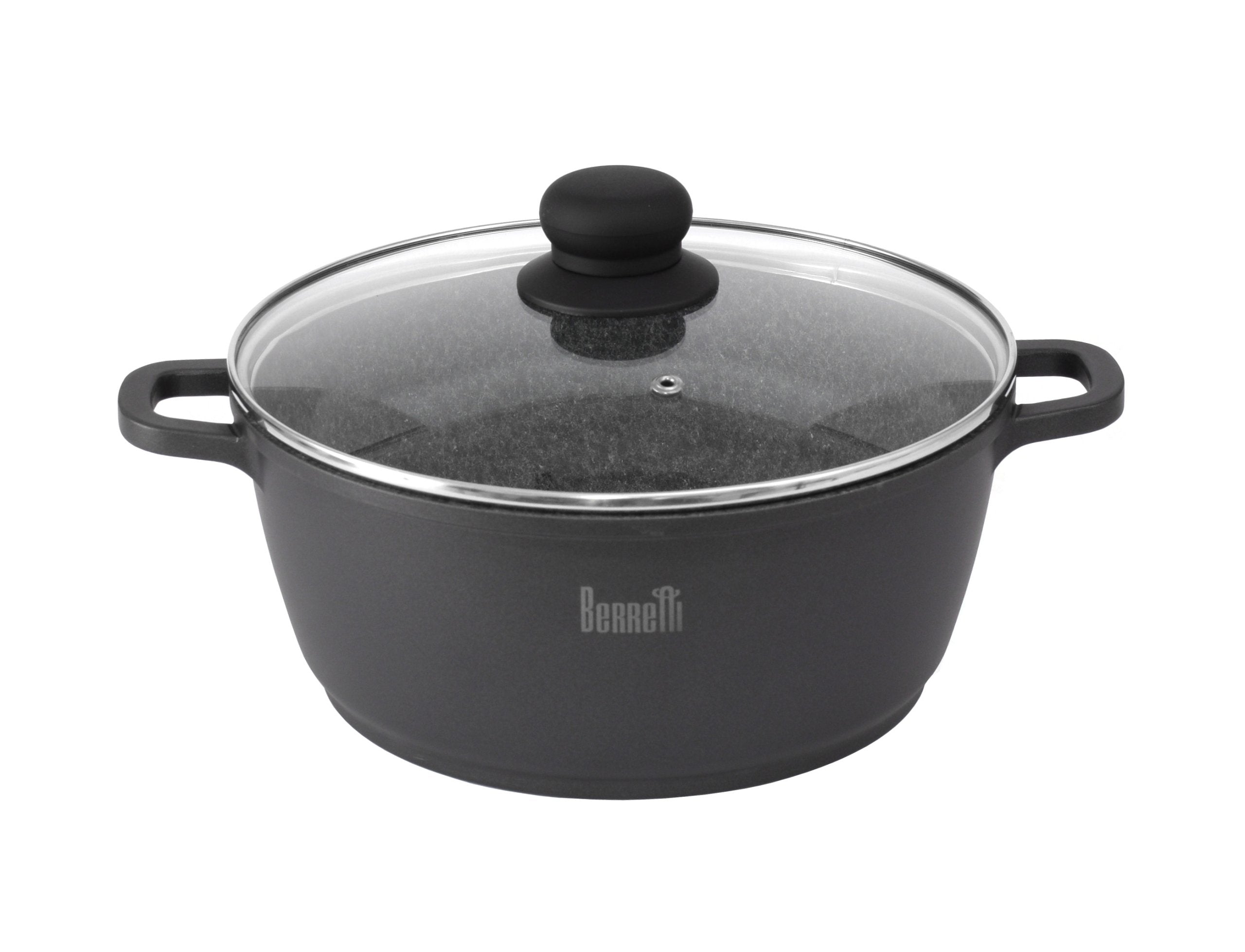 Cast Iron Pot 24 cm 4.5L Induction Oven Gas with Lid Granite Berrett