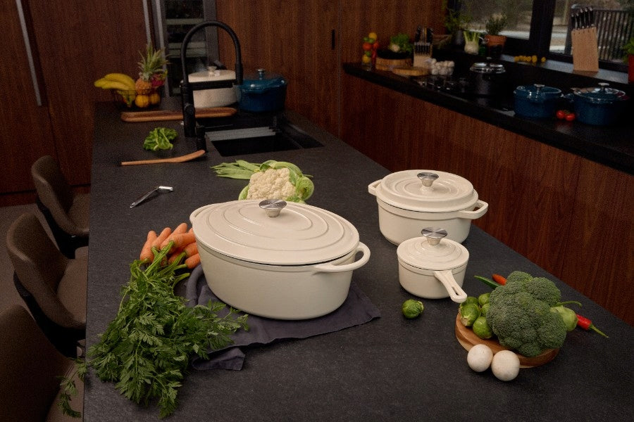 Cast Iron Pot Oval Tierra 30cm 4L Cream NOIS Brand no brand