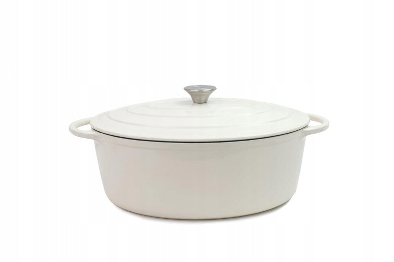 Cast Iron Pot Oval Tierra 30cm 4L Cream NOIS