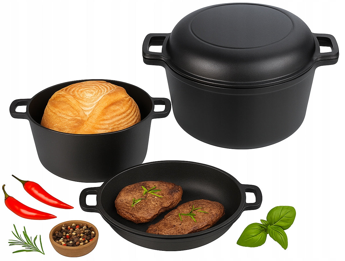 Cast Iron Pot with Lid 26cm Pan Pot Brittany 4,5 L INDUCTION GAS