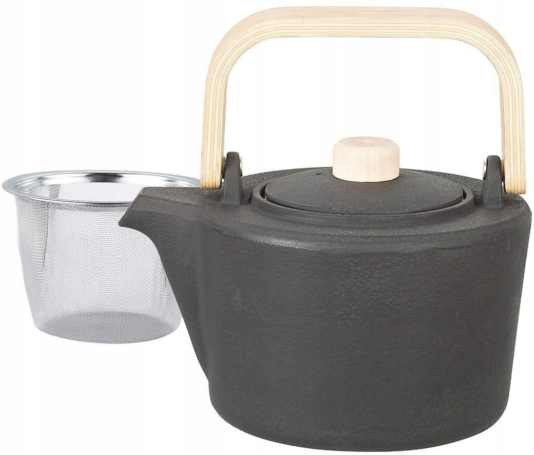 Cast Iron Tea Maker with Filter, 1,3L, CAST IRON TEAPOT WOODEN HANDLE