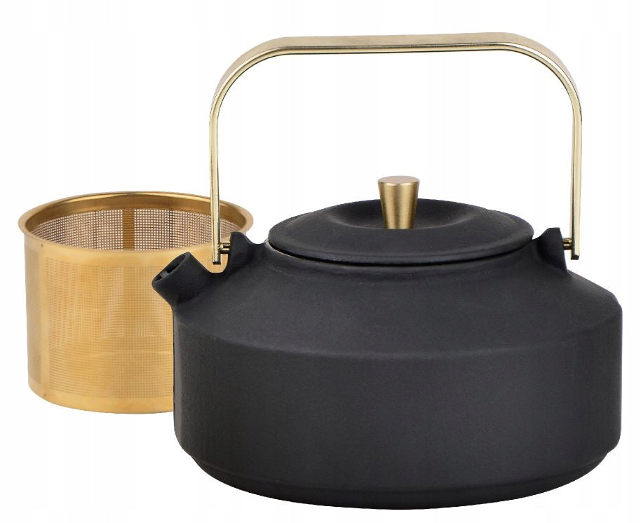Cast iron brewer 1L Kettle with filter and gold handle Induction GAS 1935