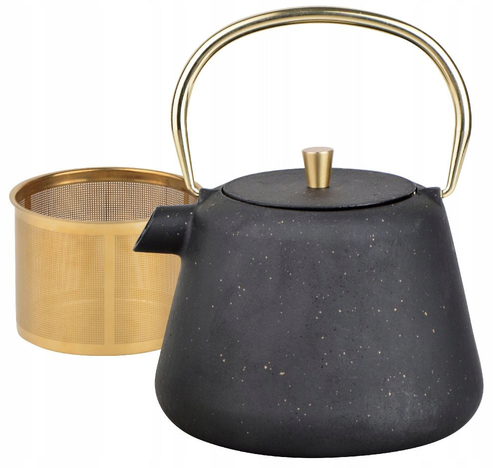 Cast iron brewer Kinghoff 1000 ml with filter and gold handle Induction GAS