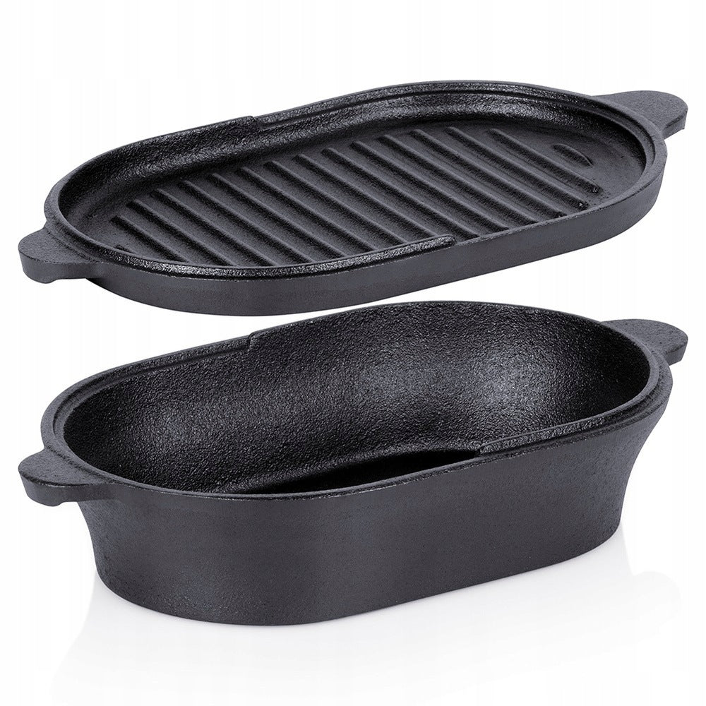 Cast iron pan with lid 2in1 CAST LINE 28x16 cm, 1,2 l