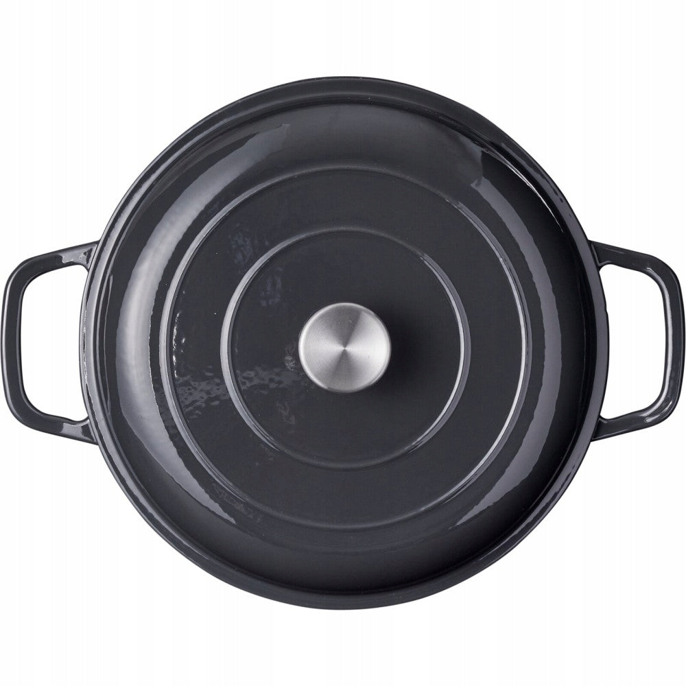 Cast iron pan with lid 30 cm grey Packaging status original