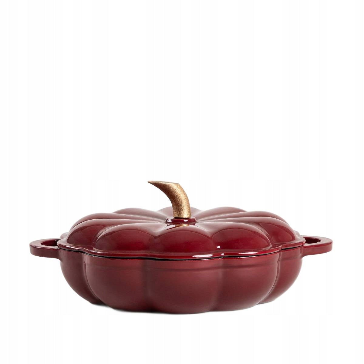 Cast iron pot ANDREAS AU burgundy pumpkin shaped 2 l HOMLA