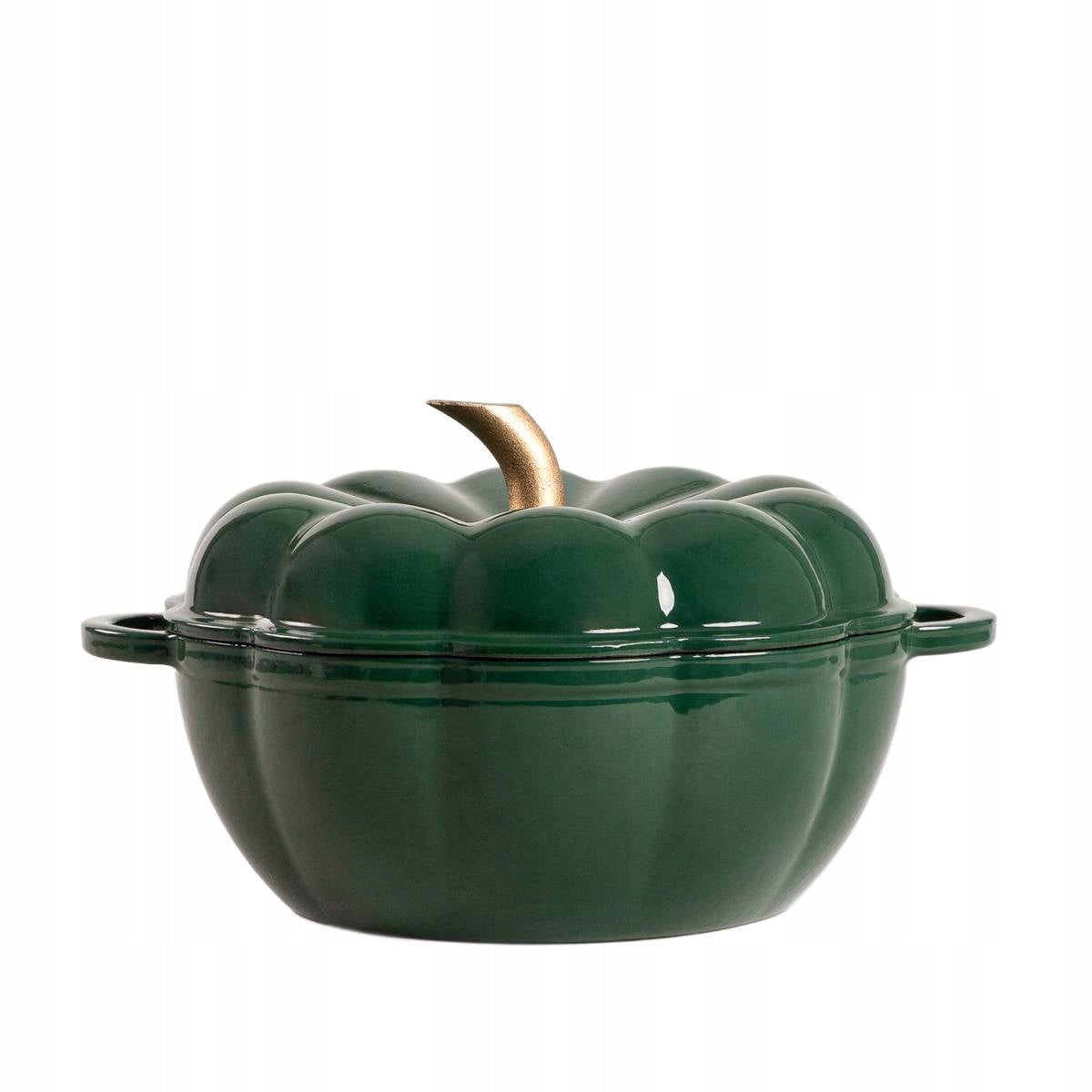 Cast iron pot ANDREAS AU green pumpkin shaped 3 l HOMLA