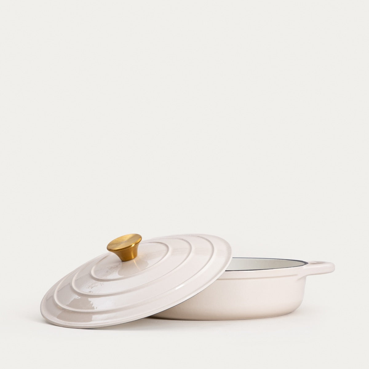 Cast iron pot ANDREAS beige flat, 28 cm 2,5 l HOMLA Manufacturer code 244317